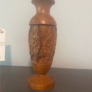 Elegant Brown Wooden Vase